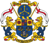 Wappen Coat of Arms Englische Ostindien Kompanie English East India Company Handel Gesellschaft Kolonie Trade Company colony Kompagnie Compagnie