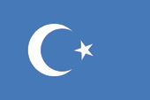Flagge Fahne flag Nationalflagge Republik Republic Ostturkestan Ostturkistan East Turkestan Uiguristan uigurische Unabhängigkeitsbewegung Uyghur Independence Movement
