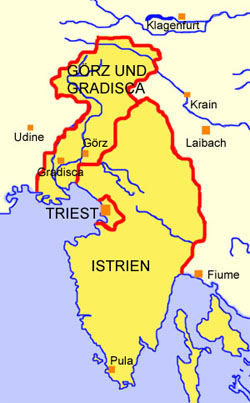 Landkarte map Kronländer Küstenland crown lands Austrian-Illiric Littoral