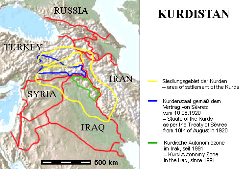 Landkarte, map, Kurdistan
