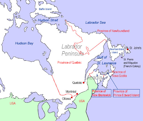 Labrador und Acadia