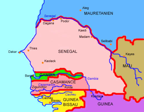 Landkarte map Casamance