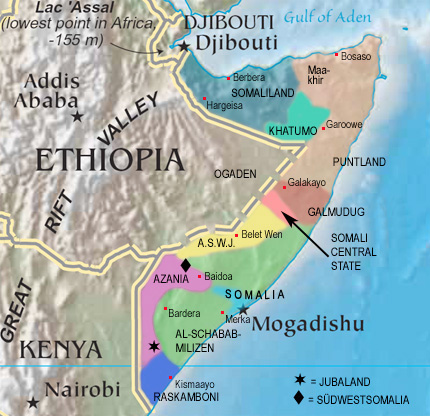 Landkarte Somalia, Map Somalia
