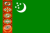 Nationalflagge national Flagge Fahne flag Turkmenistan Turkmenien